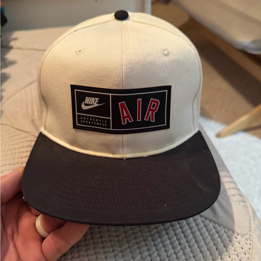 Nike Air Cream and Black Hat